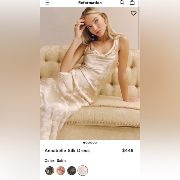 Reformation | Dresses | Reformation Annabelle Silk Dress | Poshmark